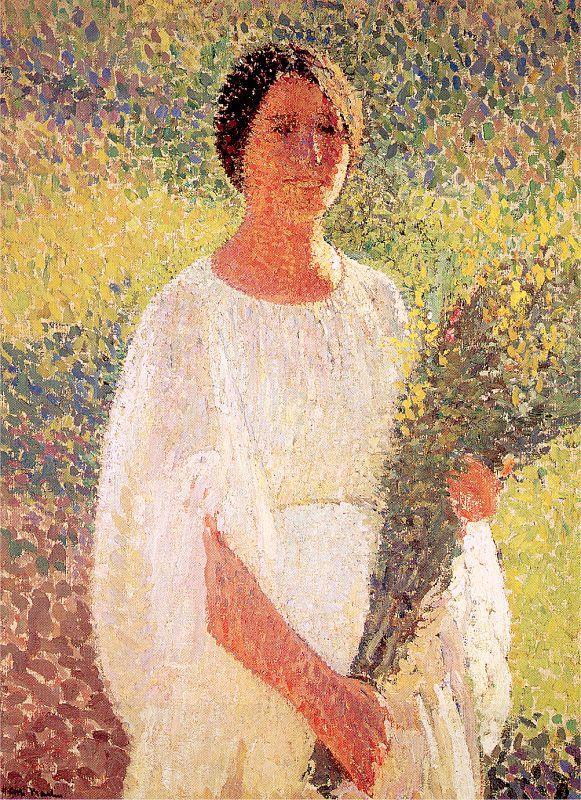 Martin, Henri Woman with Flowers oil painting picture